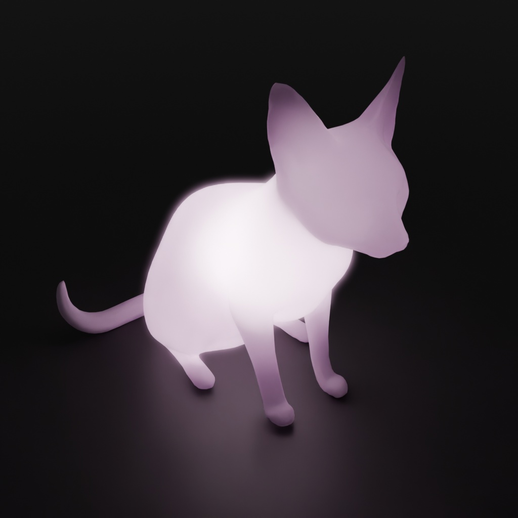 【Blender】 シャムネコの間接照明 Indirect lighting for Siamese cats