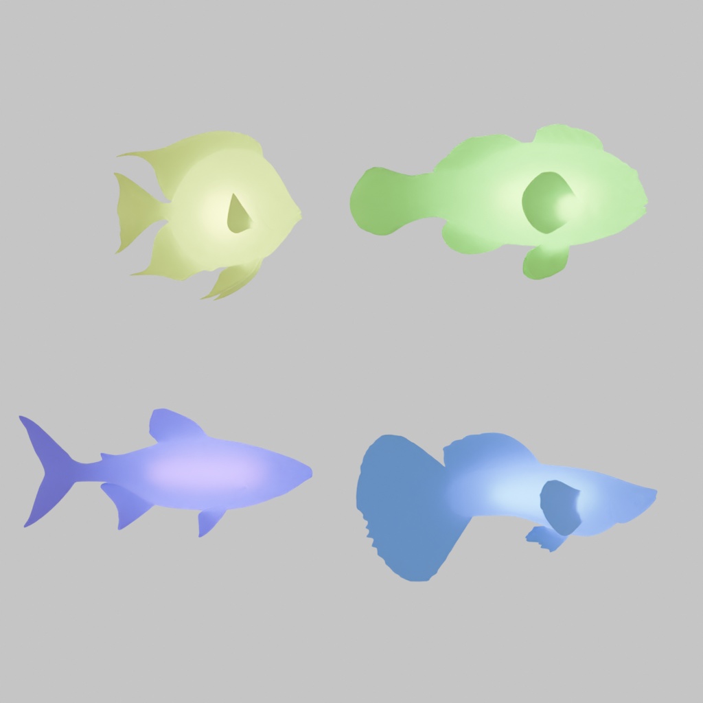【Blender】 熱帯魚の間接照明 Indirect lighting for tropical fish