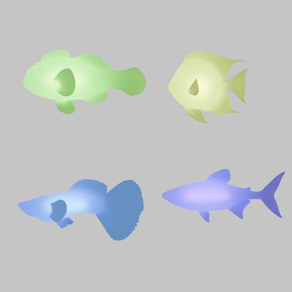 【Blender】 熱帯魚の間接照明 Indirect lighting for tropical fish