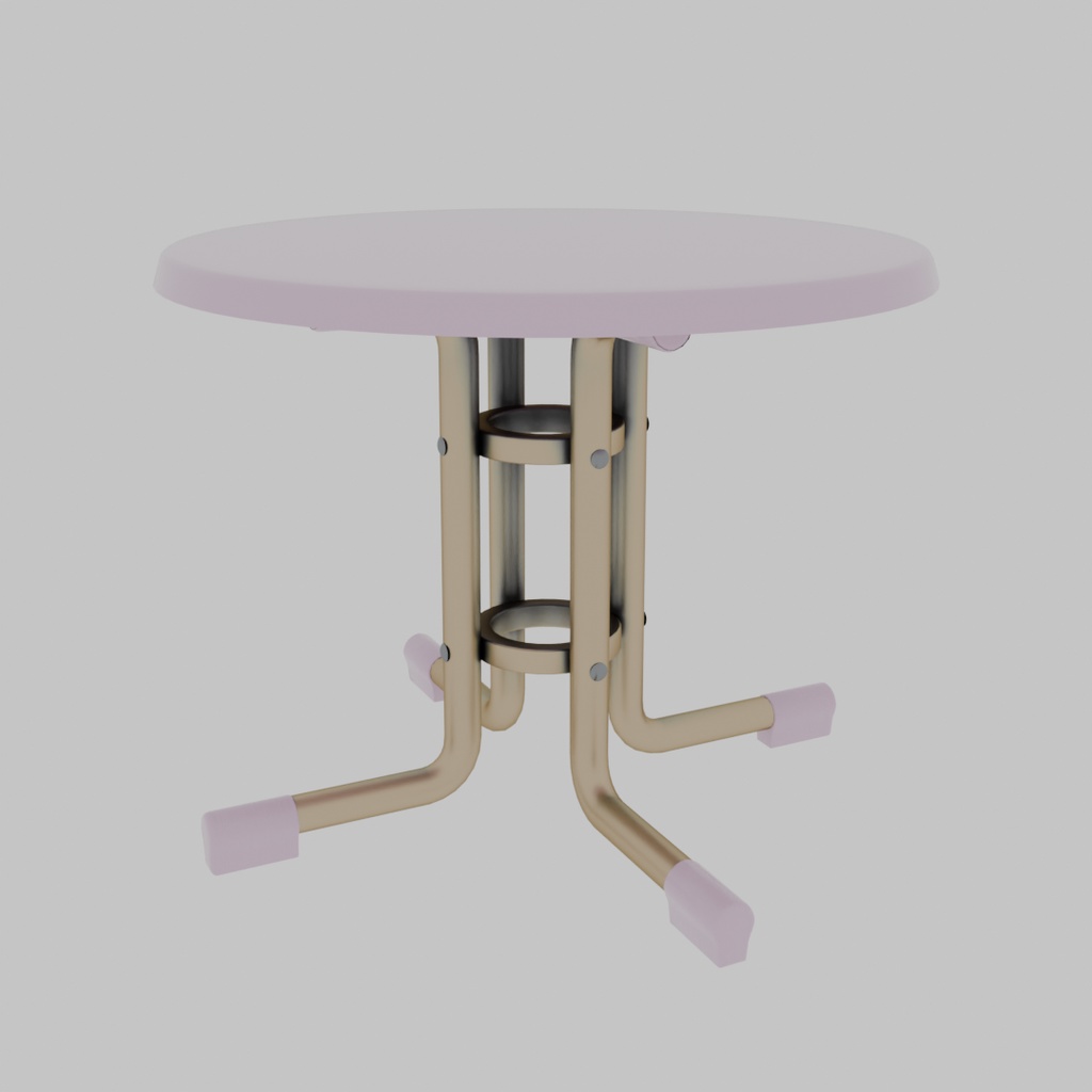 【Blender】 プールサイドのパラソル・デッキチェア・テーブルセット Poolside parasol, chair and table set