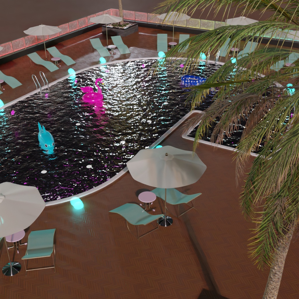 【Blender】 ナイトプール Night Pool