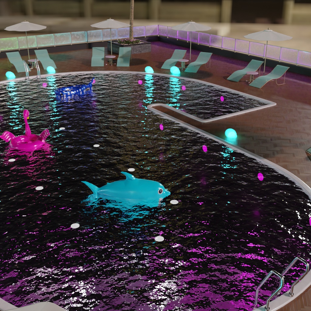 【Blender】 ナイトプール Night Pool