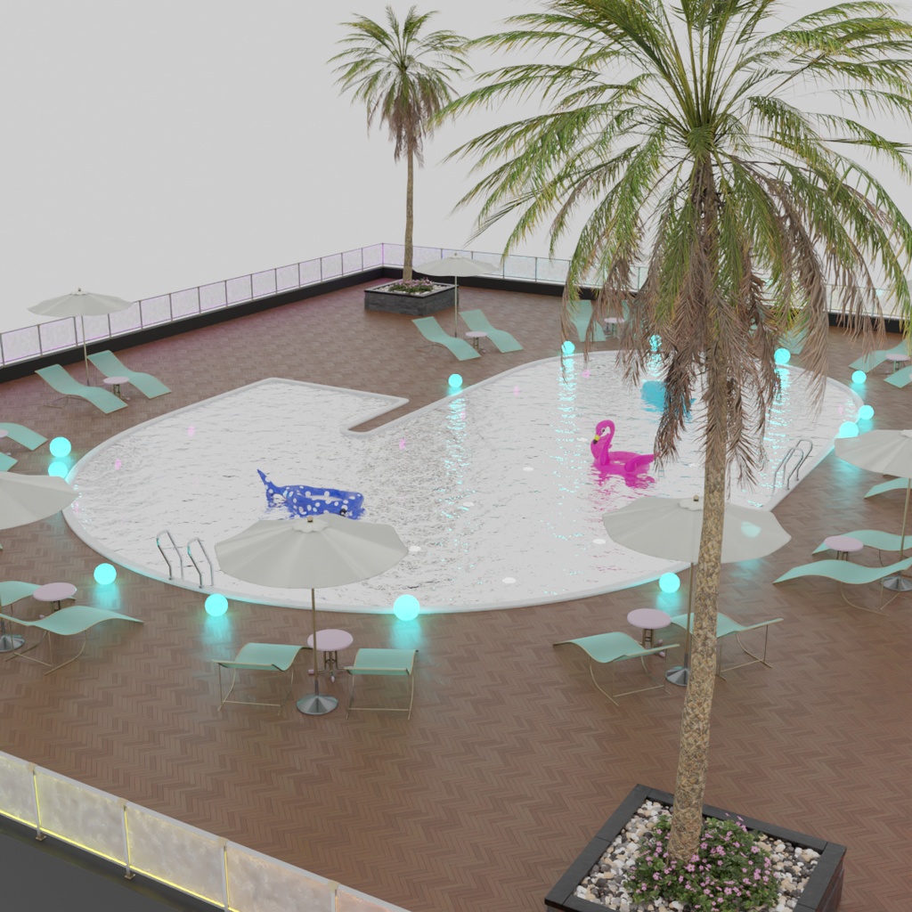 【Blender】 ナイトプール Night Pool