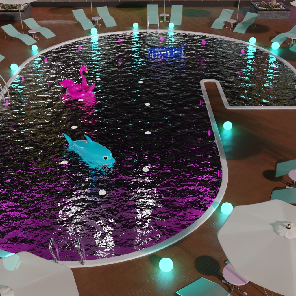 【Blender】 ナイトプール Night Pool
