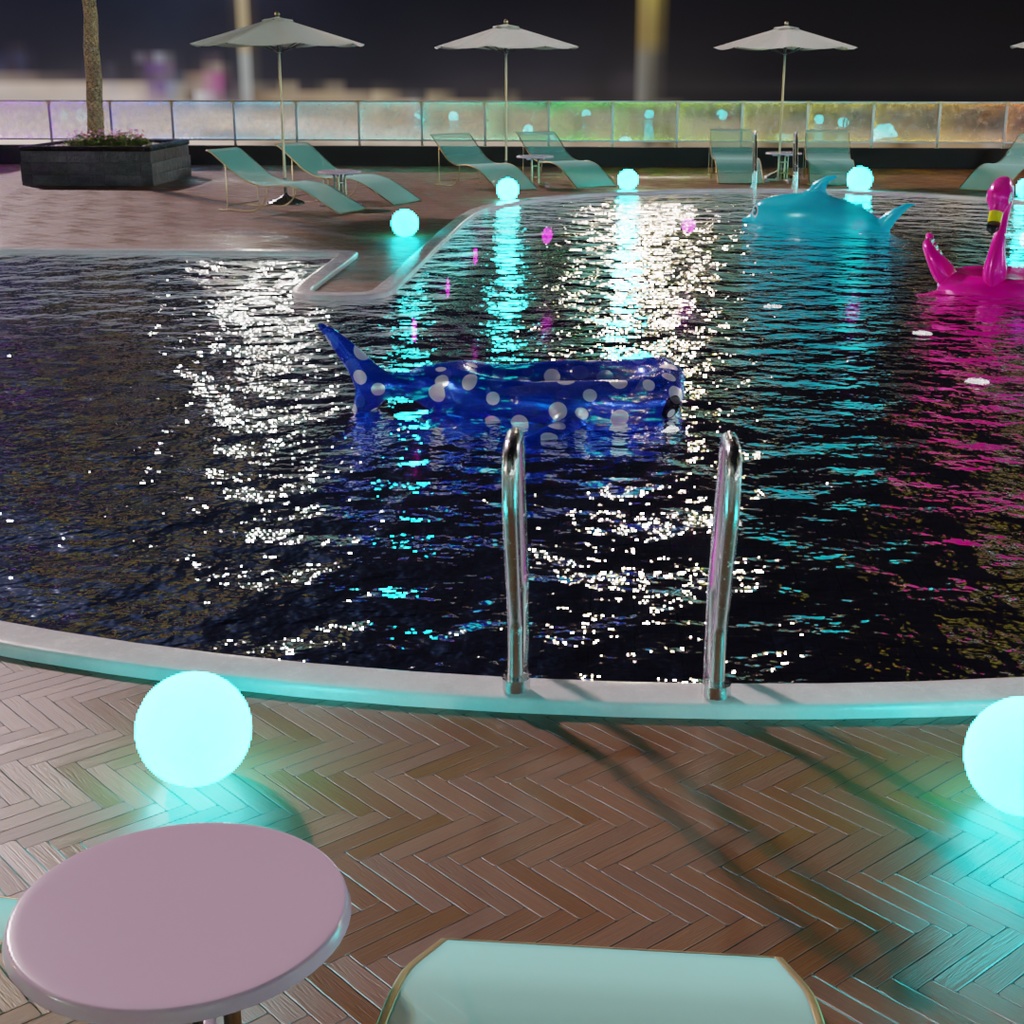 【Blender】 ナイトプール Night Pool