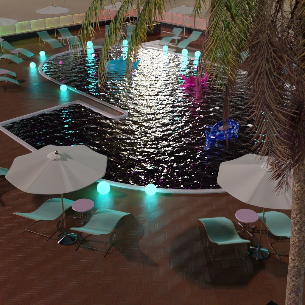 【Blender】 ナイトプール Night Pool