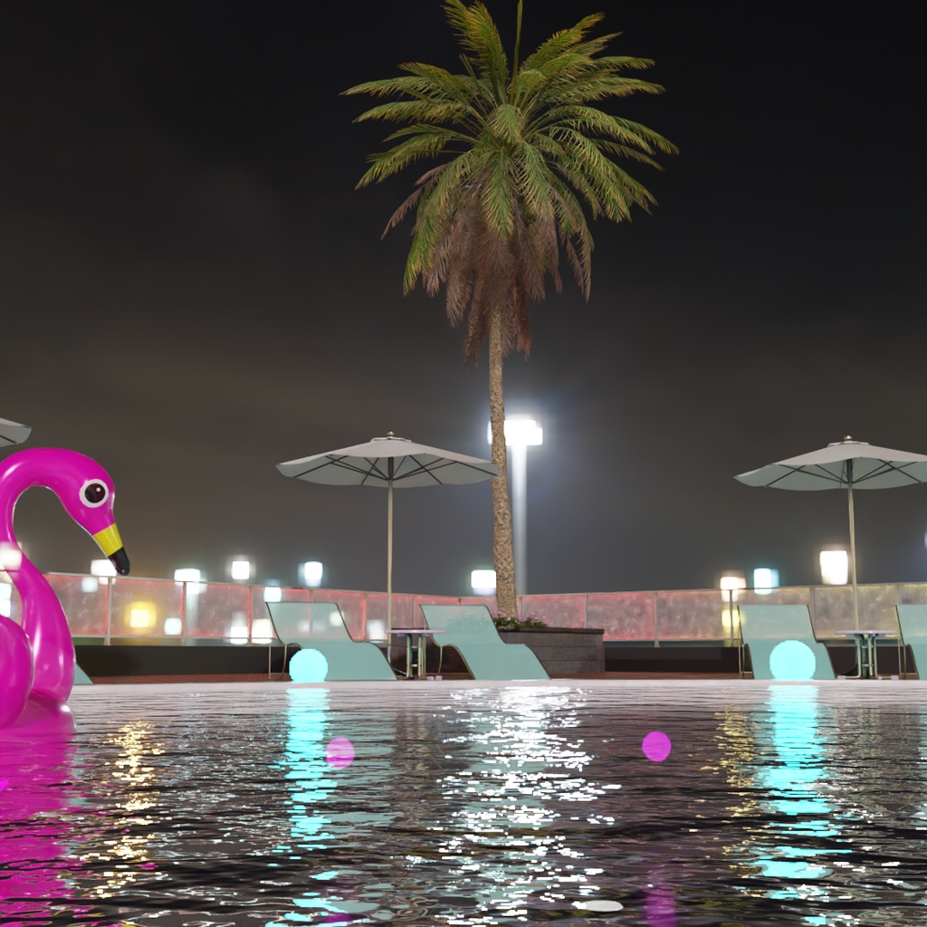 【Blender】 ナイトプール Night Pool
