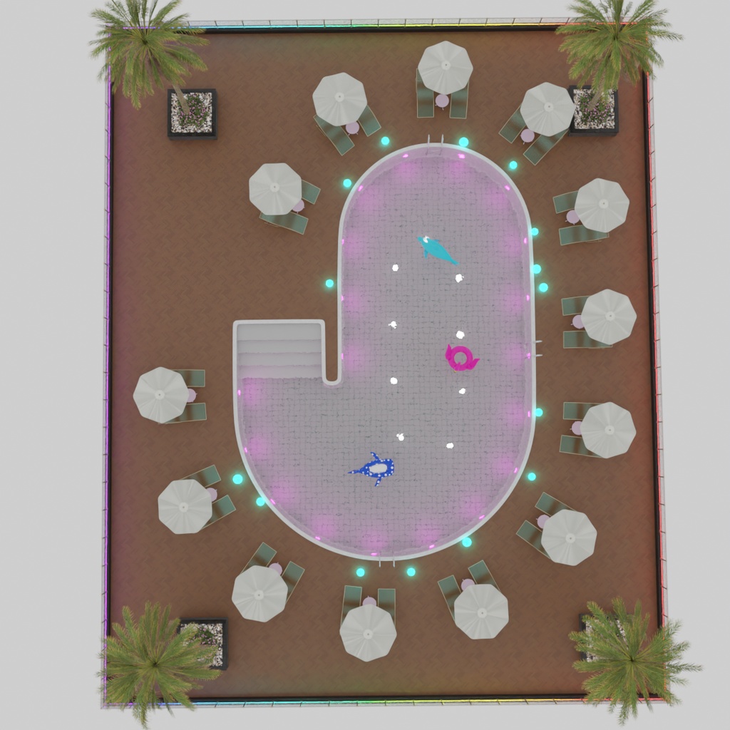 【Blender】 ナイトプール Night Pool