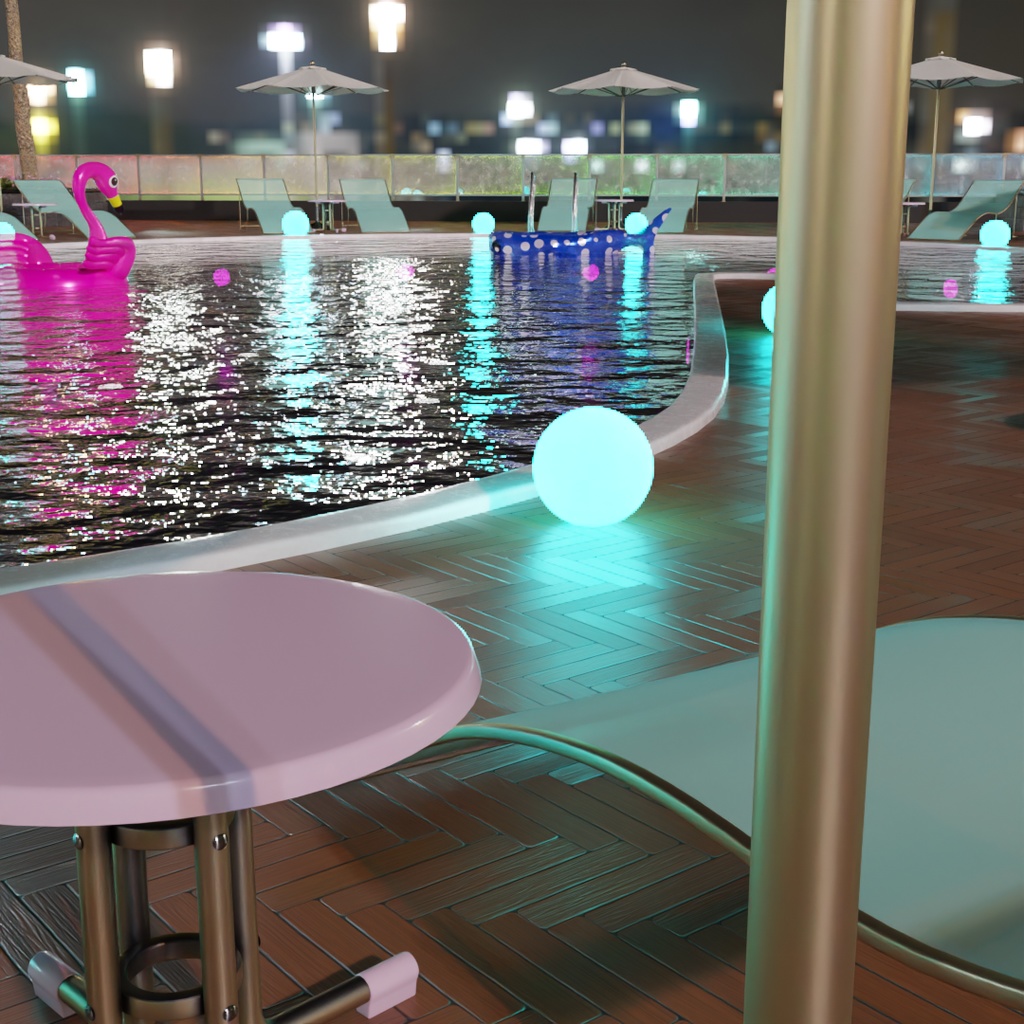【Blender】 ナイトプール Night Pool
