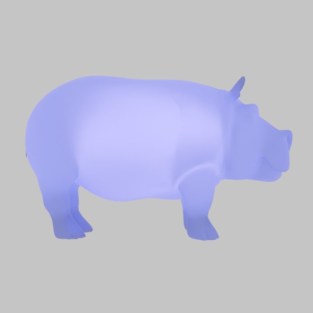【Blender】 カバの間接照明 Indirect hippo lighting