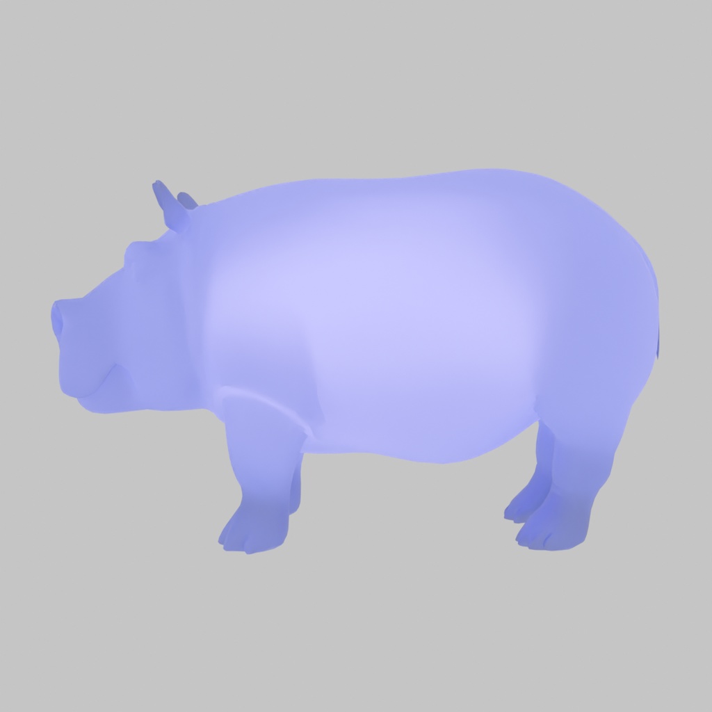 【Blender】 カバの間接照明 Indirect hippo lighting