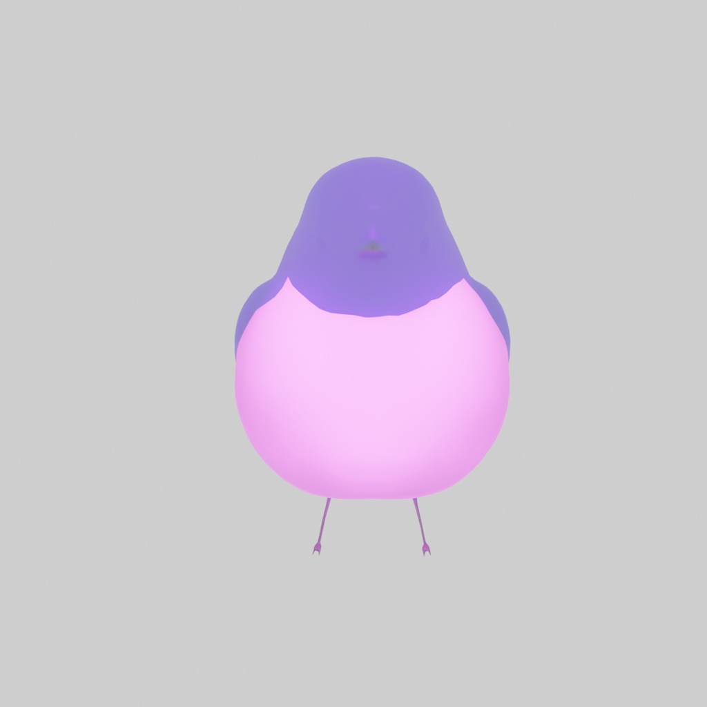 【Blender】 ピンクロビンの間接照明 Indirect lighting of pink robin