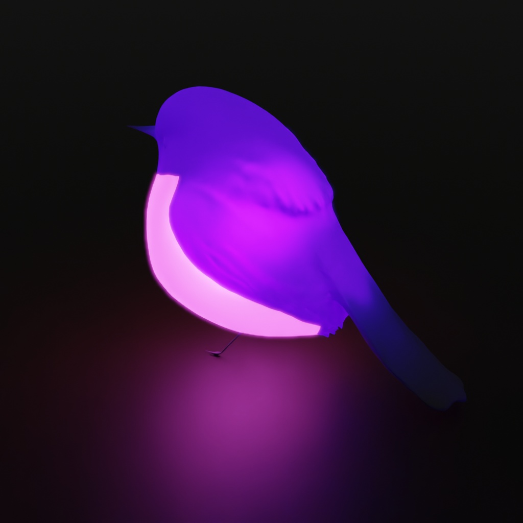【Blender】 ピンクロビンの間接照明 Indirect lighting of pink robin