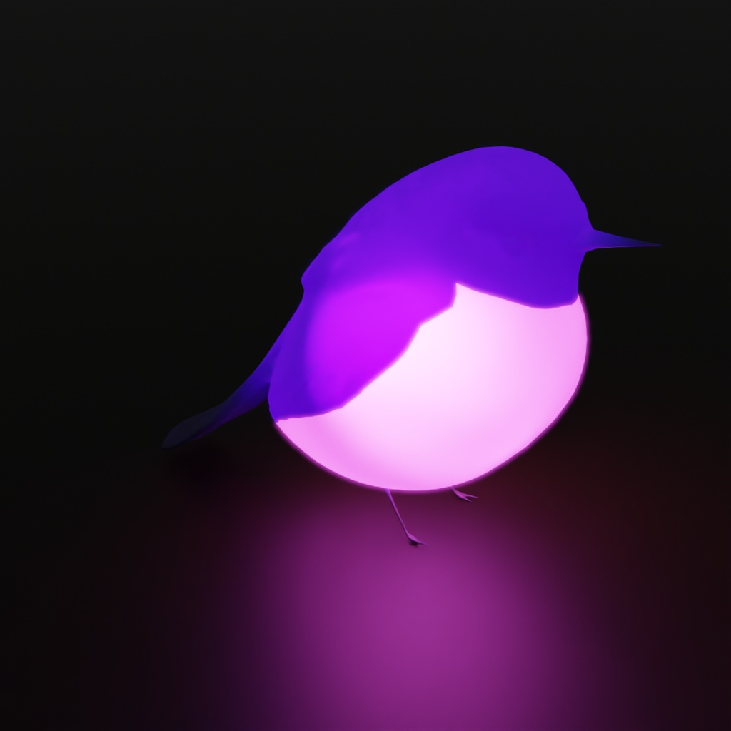 【Blender】 ピンクロビンの間接照明 Indirect lighting of pink robin