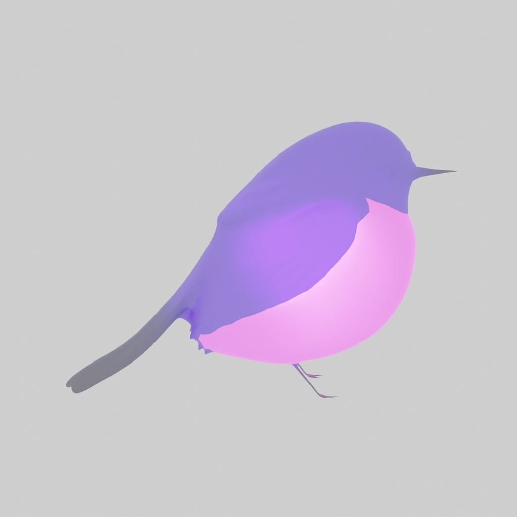 【Blender】 ピンクロビンの間接照明 Indirect lighting of pink robin