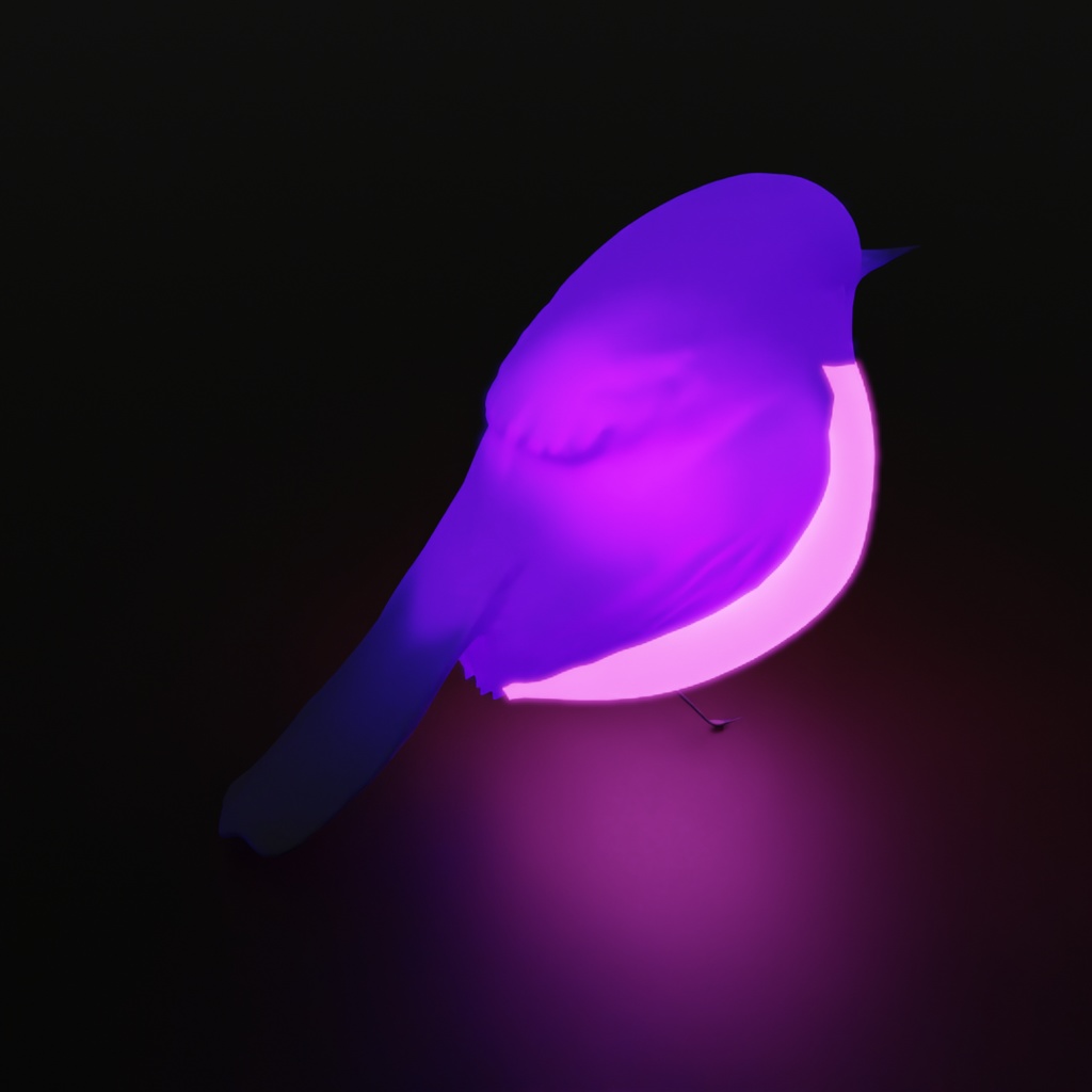 【Blender】 ピンクロビンの間接照明 Indirect lighting of pink robin
