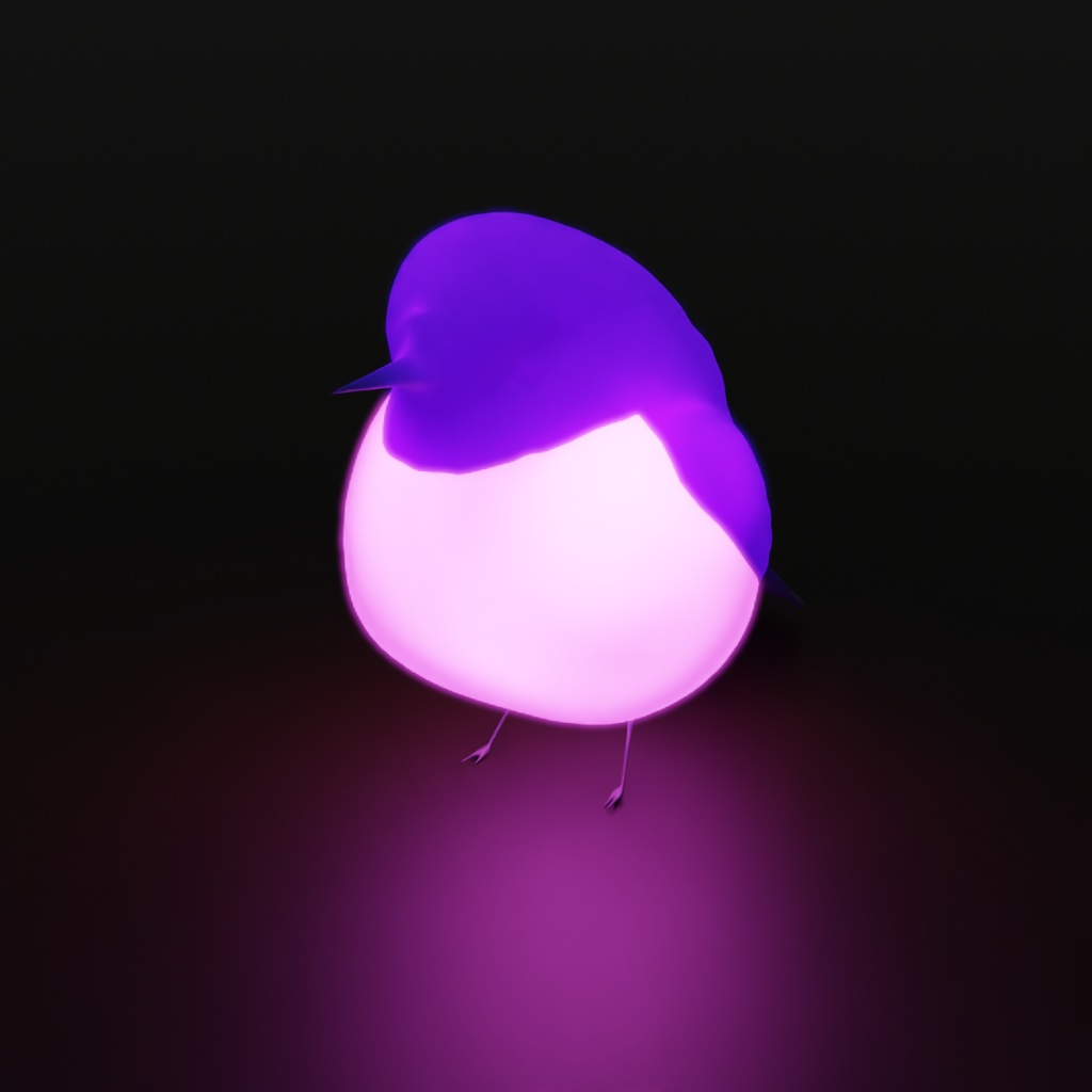 【Blender】 ピンクロビンの間接照明 Indirect lighting of pink robin