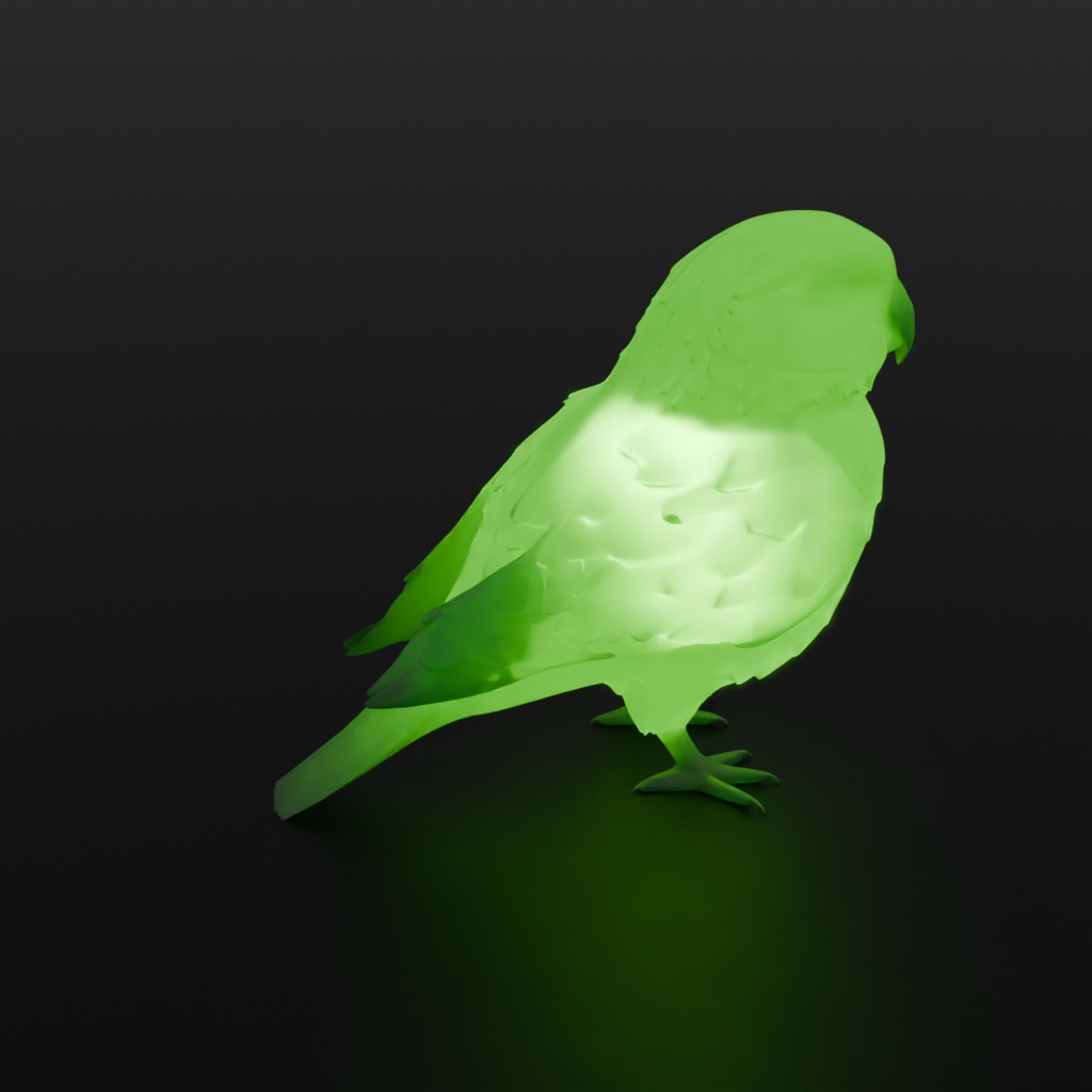 【Blender】 カカポの間接照明 Indirect lighting of Kakapo