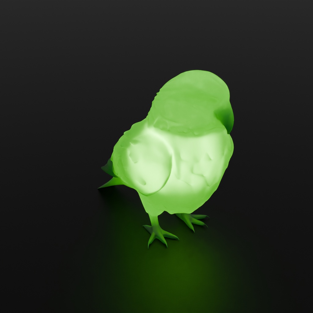 【Blender】 カカポの間接照明 Indirect lighting of Kakapo