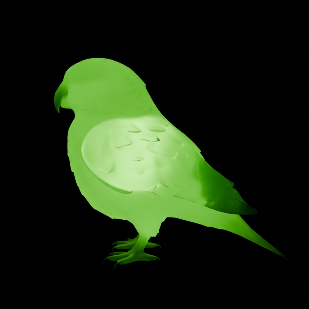 【Blender】 カカポの間接照明 Indirect lighting of Kakapo
