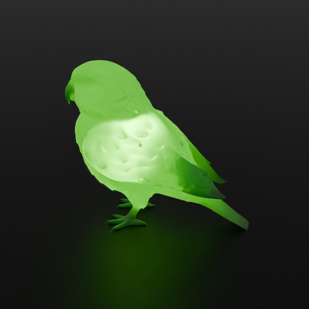 【Blender】 カカポの間接照明 Indirect lighting of Kakapo