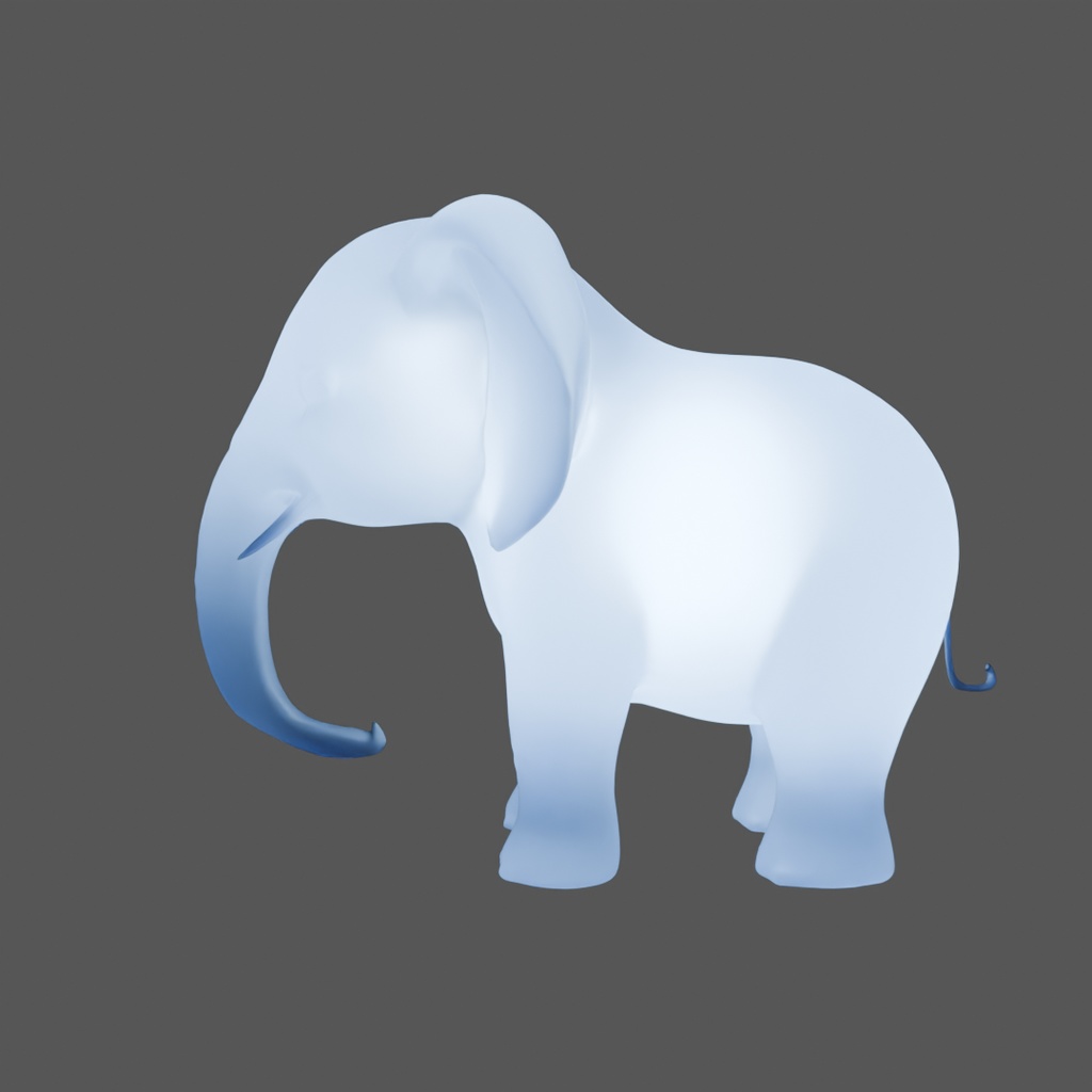 【Blender】 ゾウの間接照明 Indirect lighting for elephant