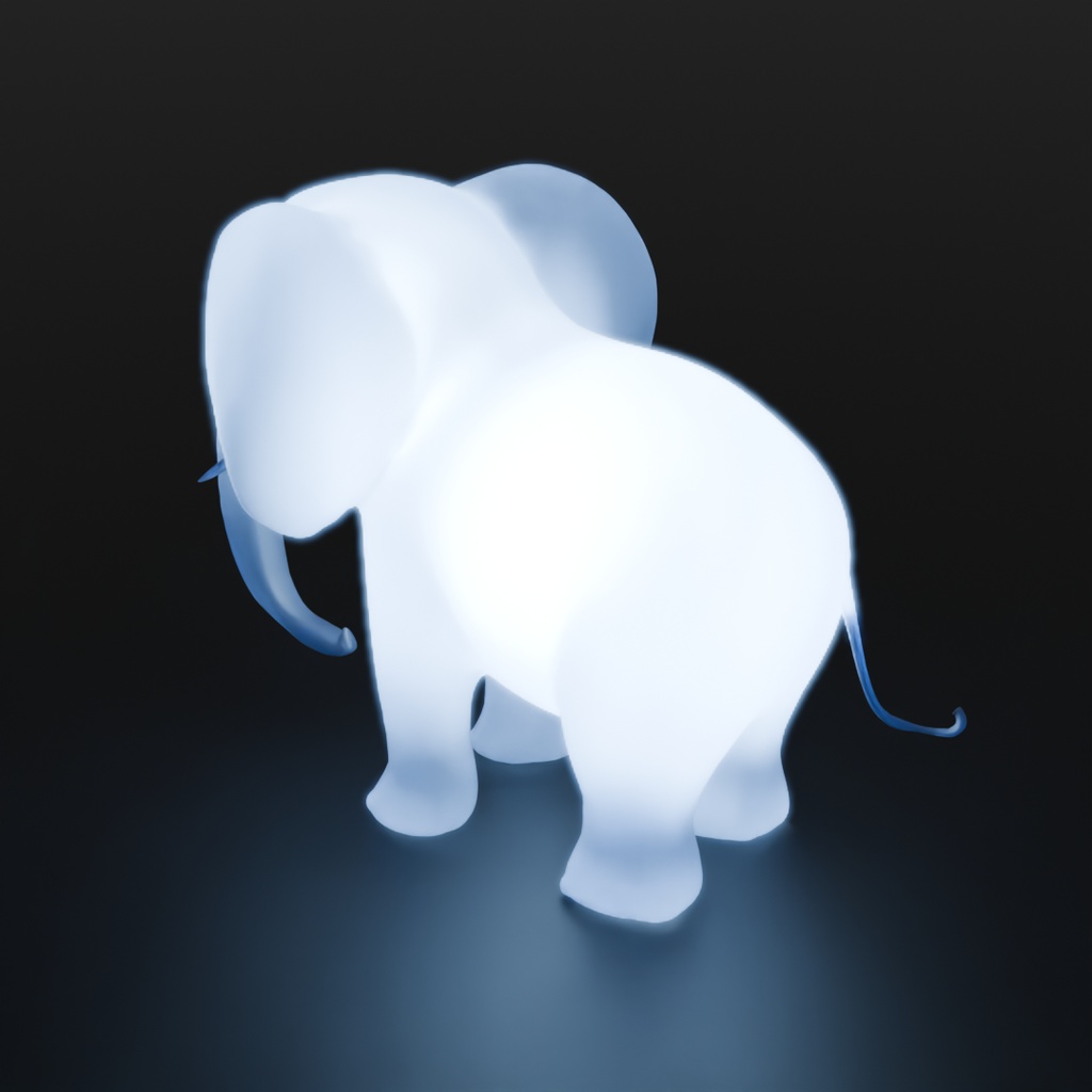 【Blender】 ゾウの間接照明 Indirect lighting for elephant