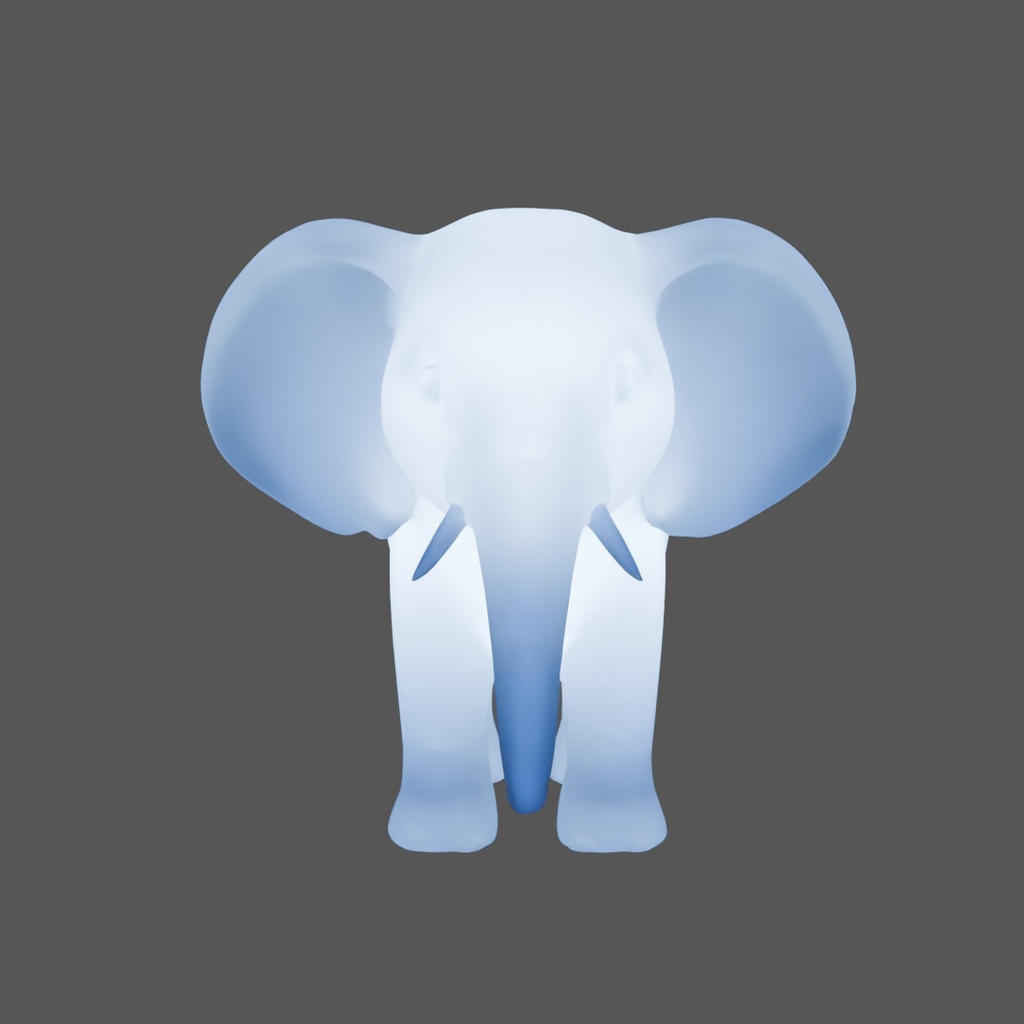 【Blender】 ゾウの間接照明 Indirect lighting for elephant