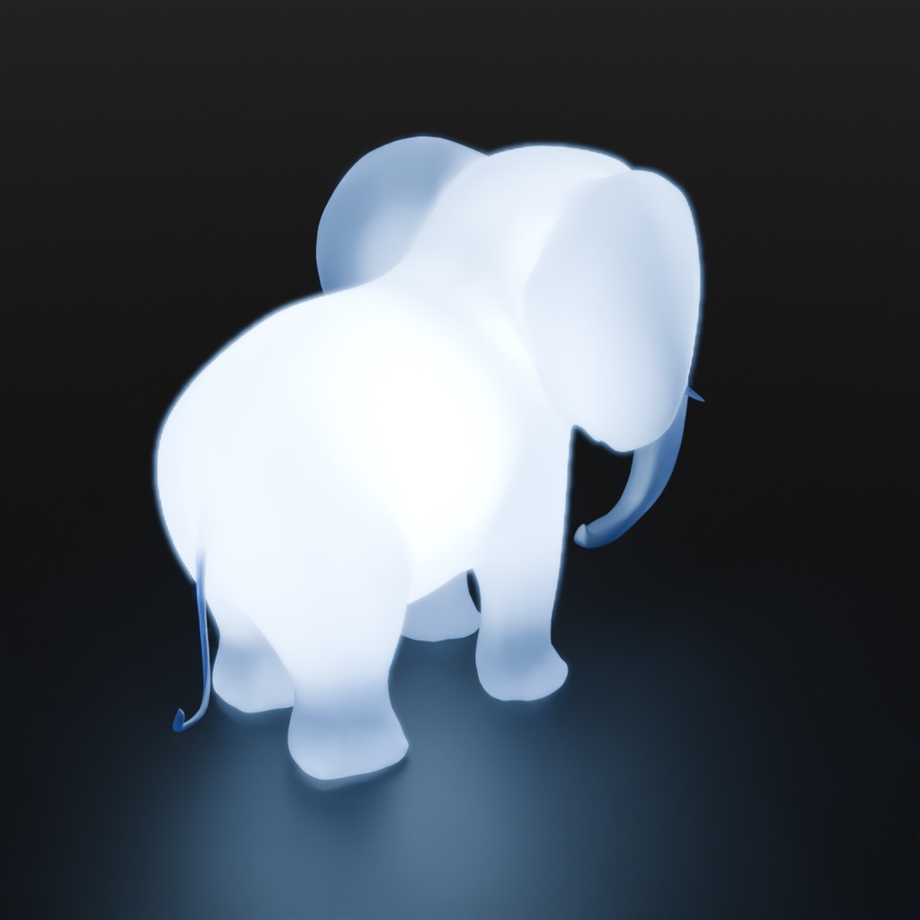 【Blender】 ゾウの間接照明 Indirect lighting for elephant