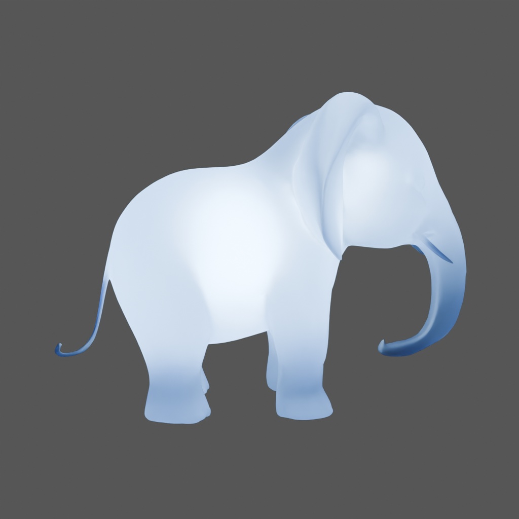 【Blender】 ゾウの間接照明 Indirect lighting for elephant