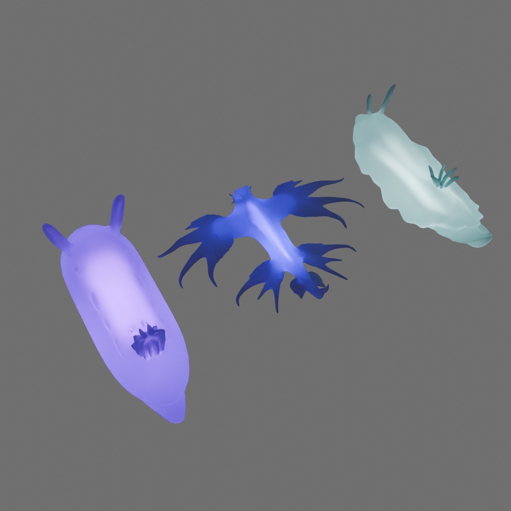 【Blender】 ウミウシの間接照明 Indirect lighting for sea slugs