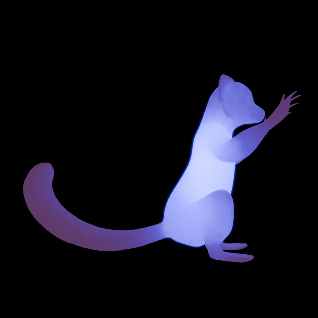 【Blender】 ワオキツネザルの間接照明 Indirect lighting for the ring-tailed lemur