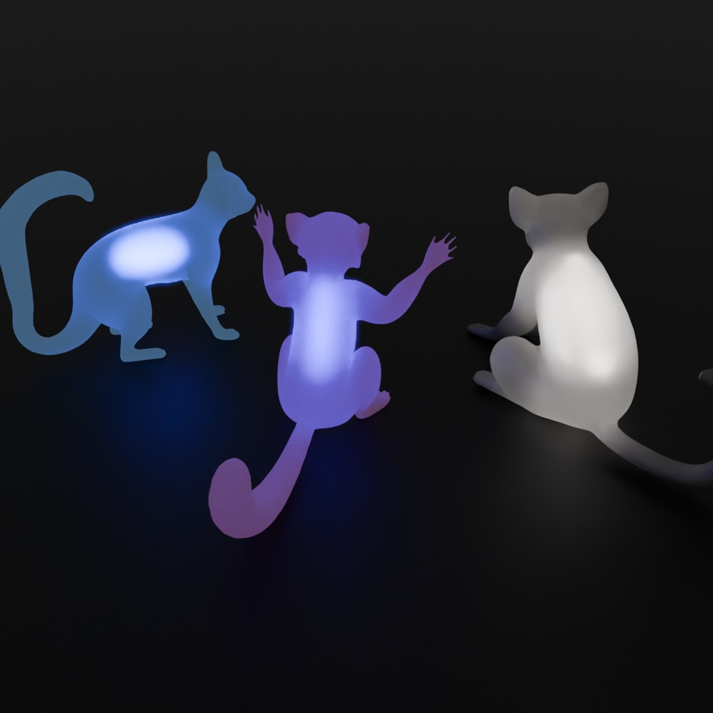 【Blender】 ワオキツネザルの間接照明 Indirect lighting for the ring-tailed lemur