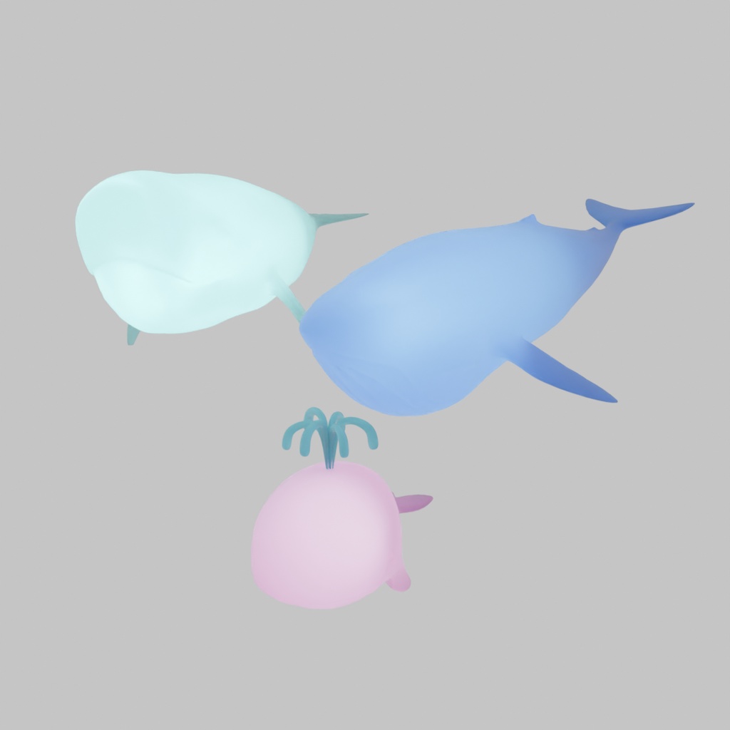 【Blender】 クジラの間接照明 Indirect lighting for whales