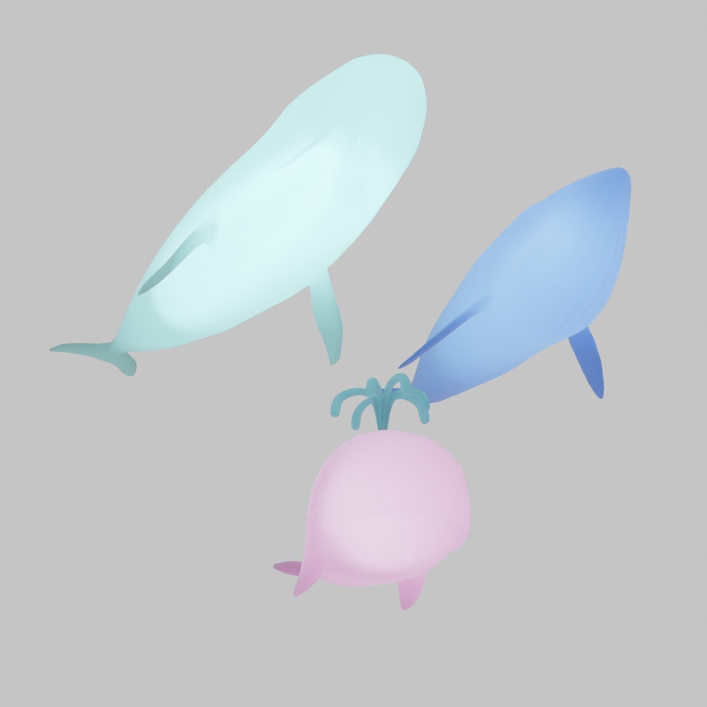 【Blender】 クジラの間接照明 Indirect lighting for whales