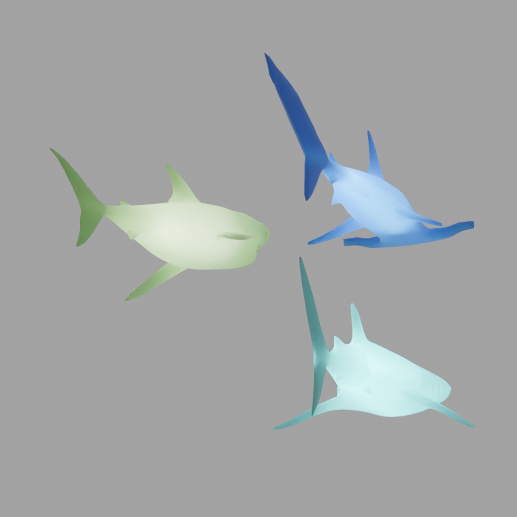 【Blender】 サメの間接照明 Indirect lighting for sharks