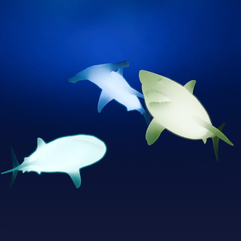 【Blender】 サメの間接照明 Indirect lighting for sharks