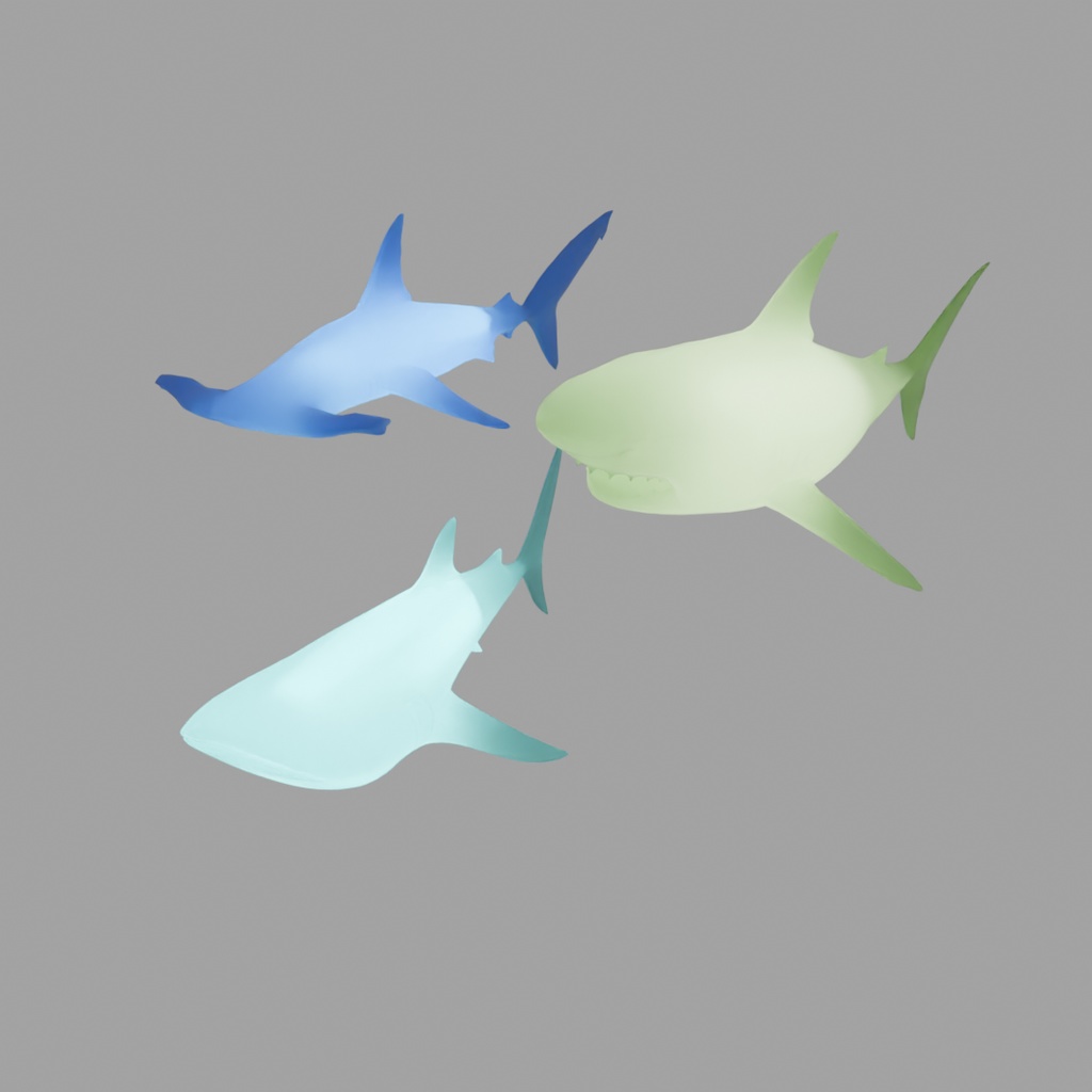 【Blender】 サメの間接照明 Indirect lighting for sharks