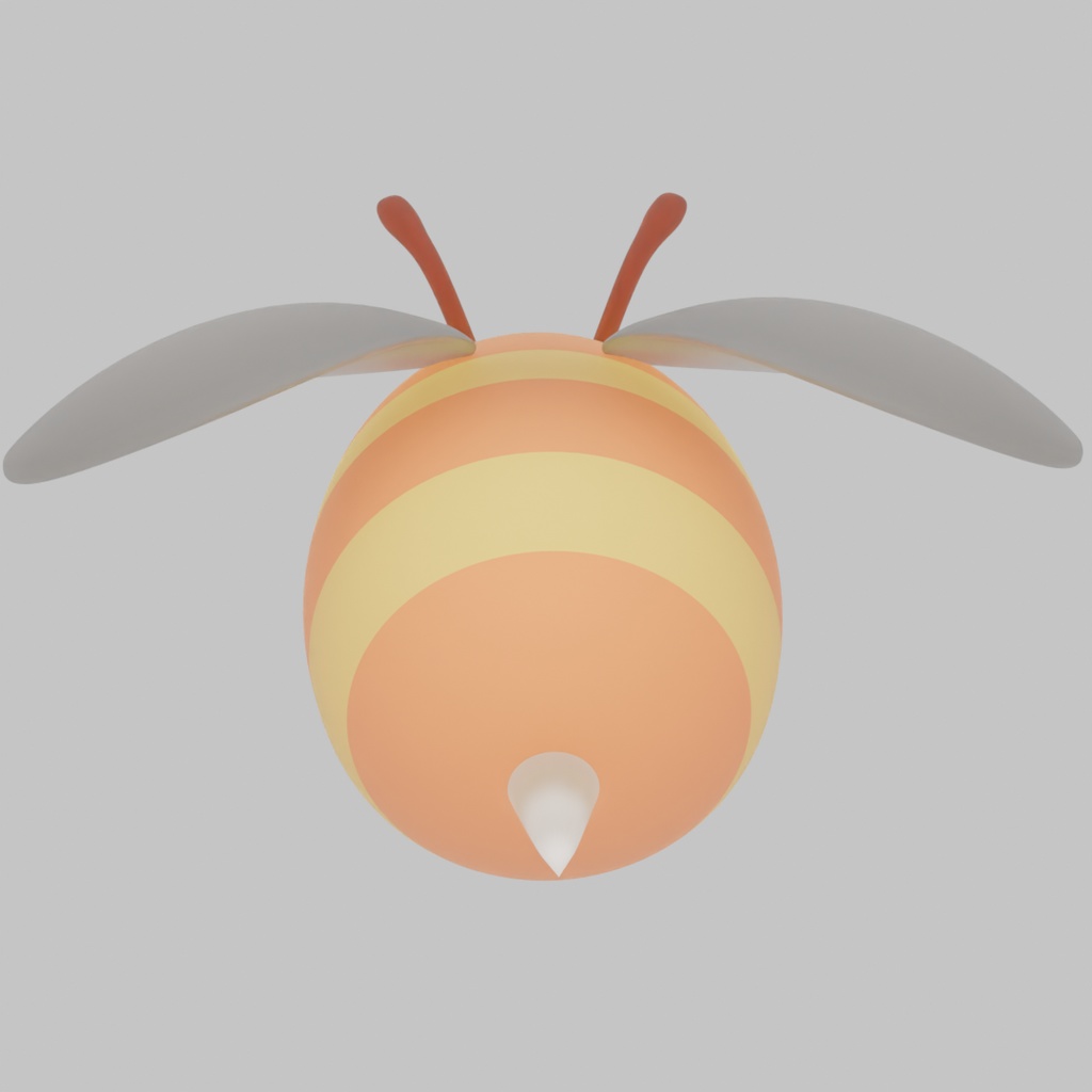 【Blender】 まんまるミツバチの間接照明 Indirect lighting for round bees