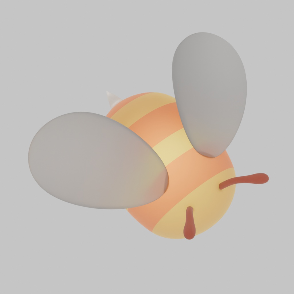 【Blender】 まんまるミツバチの間接照明 Indirect lighting for round bees
