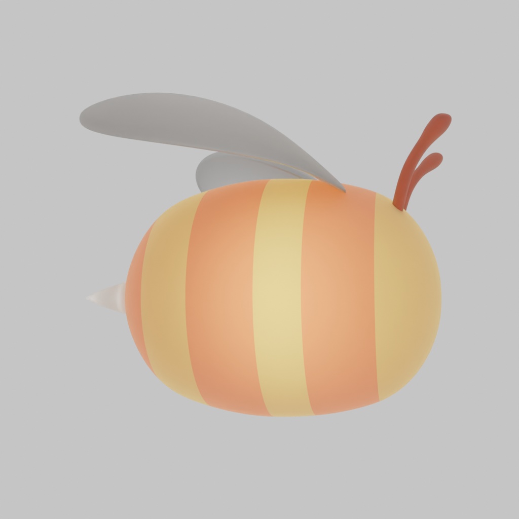 【Blender】 まんまるミツバチの間接照明 Indirect lighting for round bees