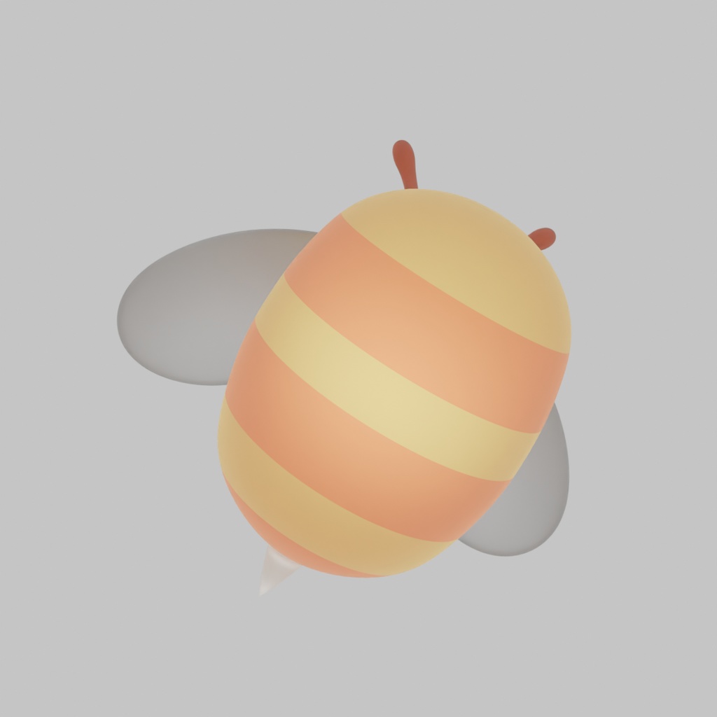 【Blender】 まんまるミツバチの間接照明 Indirect lighting for round bees