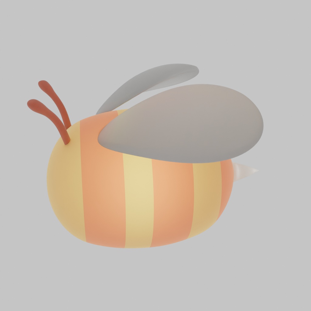 【Blender】 まんまるミツバチの間接照明 Indirect lighting for round bees