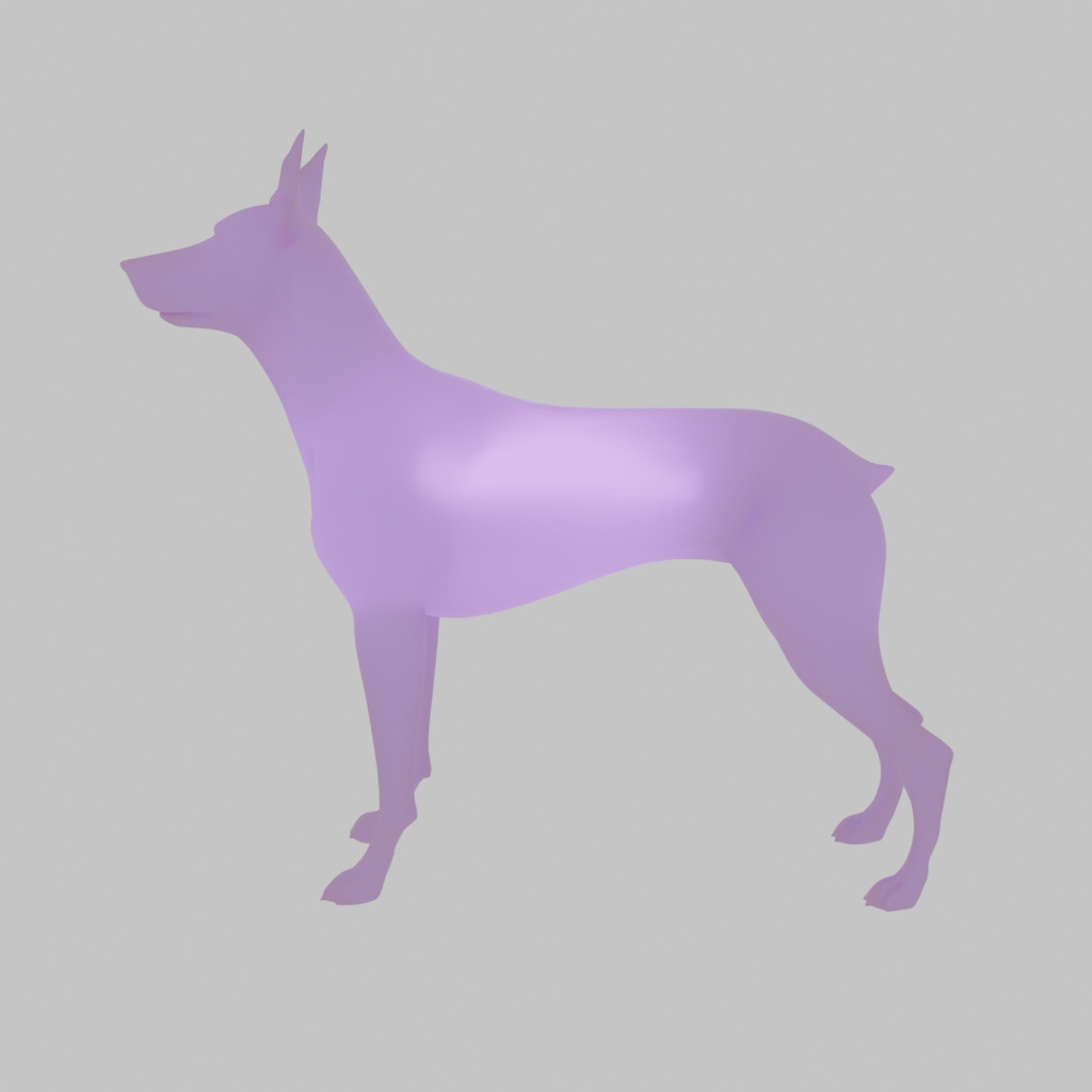 【Blender】 ドーベルマンの間接照明 Doberman Indirect Lighting
