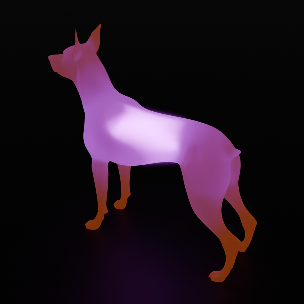 【Blender】 ドーベルマンの間接照明 Doberman Indirect Lighting
