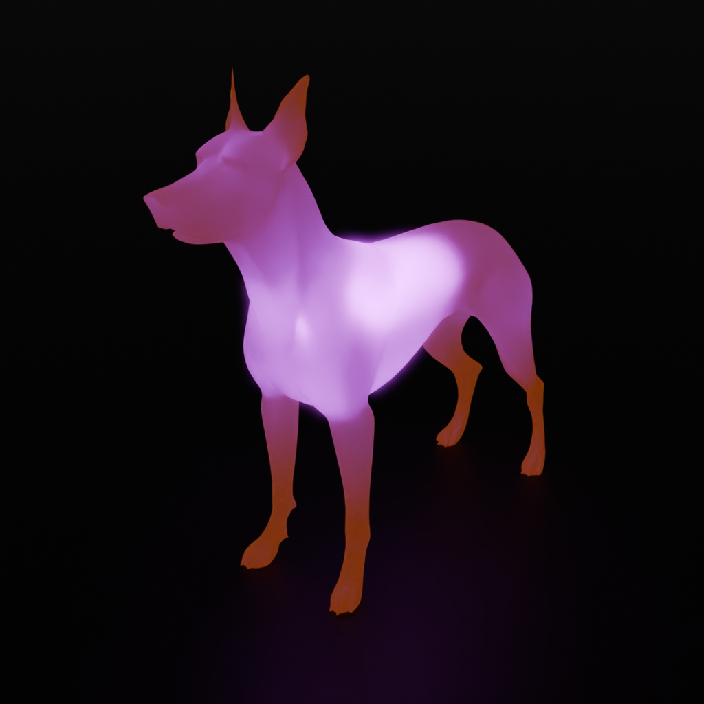 【Blender】 ドーベルマンの間接照明 Doberman Indirect Lighting
