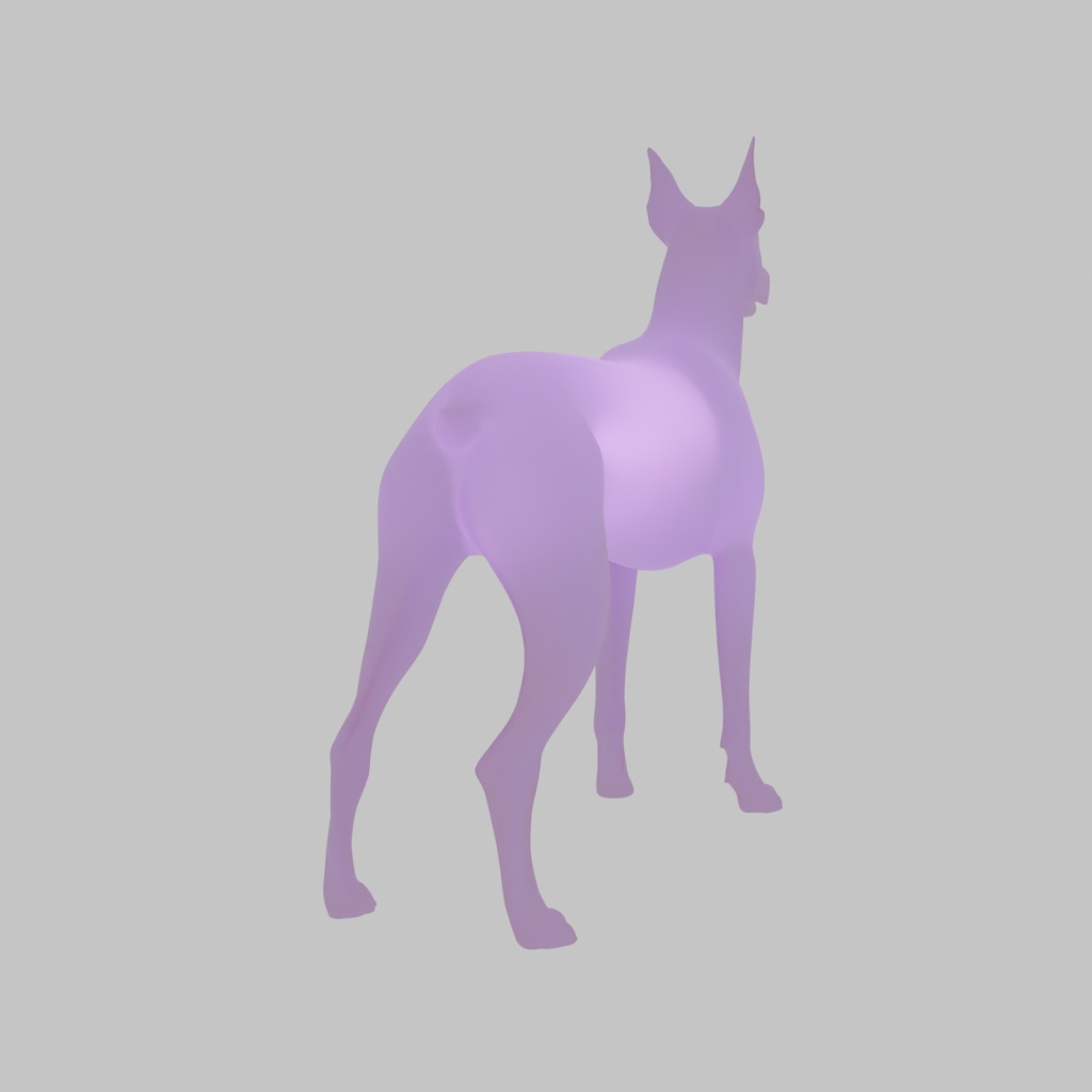 【Blender】 ドーベルマンの間接照明 Doberman Indirect Lighting