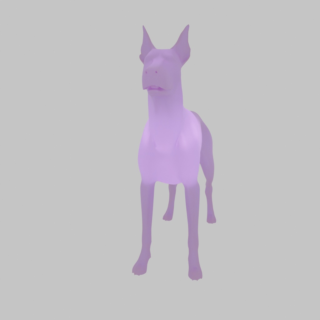 【Blender】 ドーベルマンの間接照明 Doberman Indirect Lighting