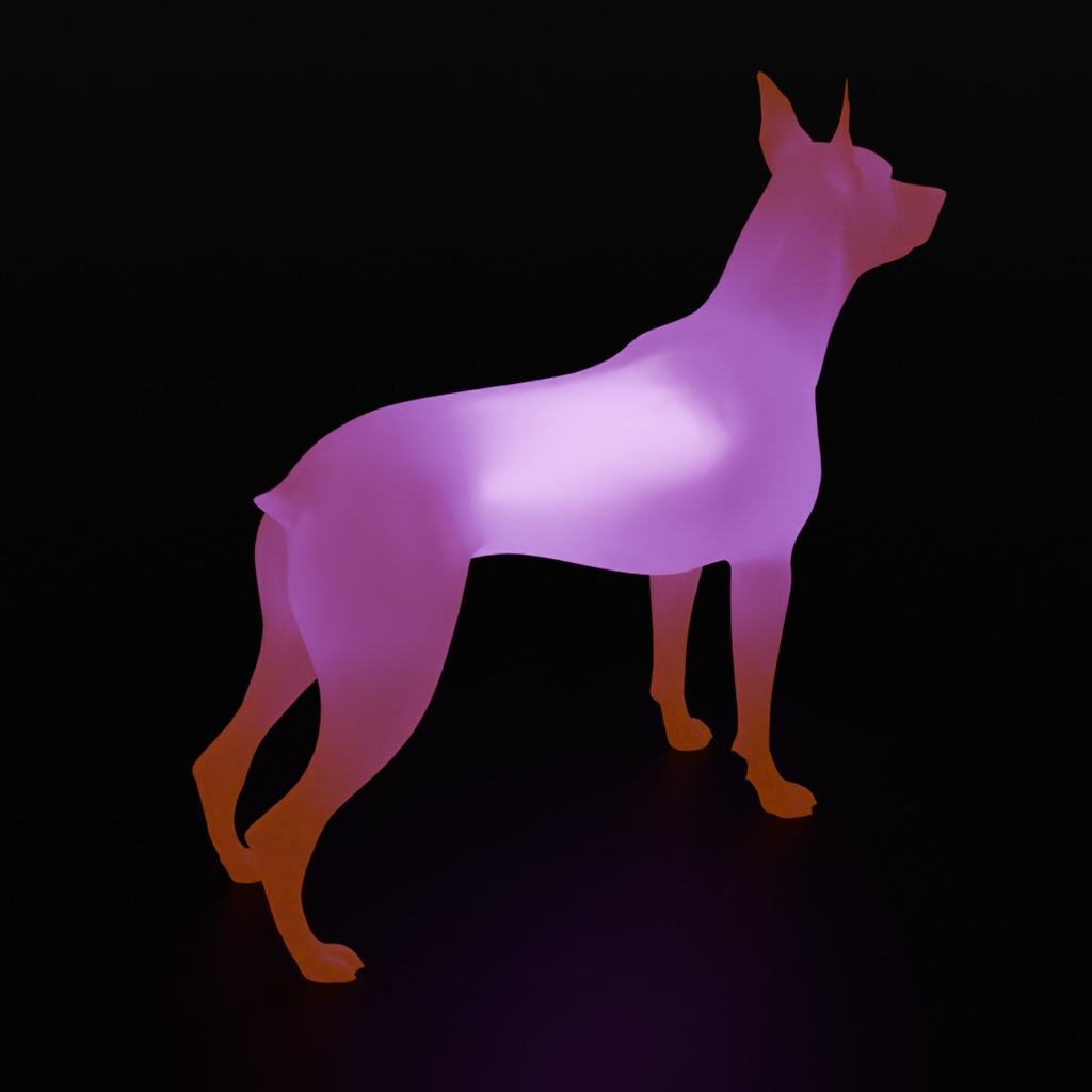 【Blender】 ドーベルマンの間接照明 Doberman Indirect Lighting