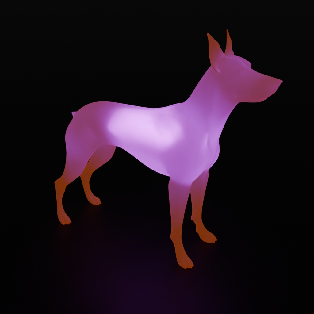 【Blender】 ドーベルマンの間接照明 Doberman Indirect Lighting